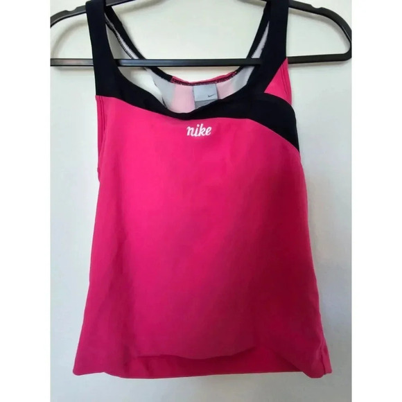 Nike Pink Black Exercise Top M - Picture 1 of 6